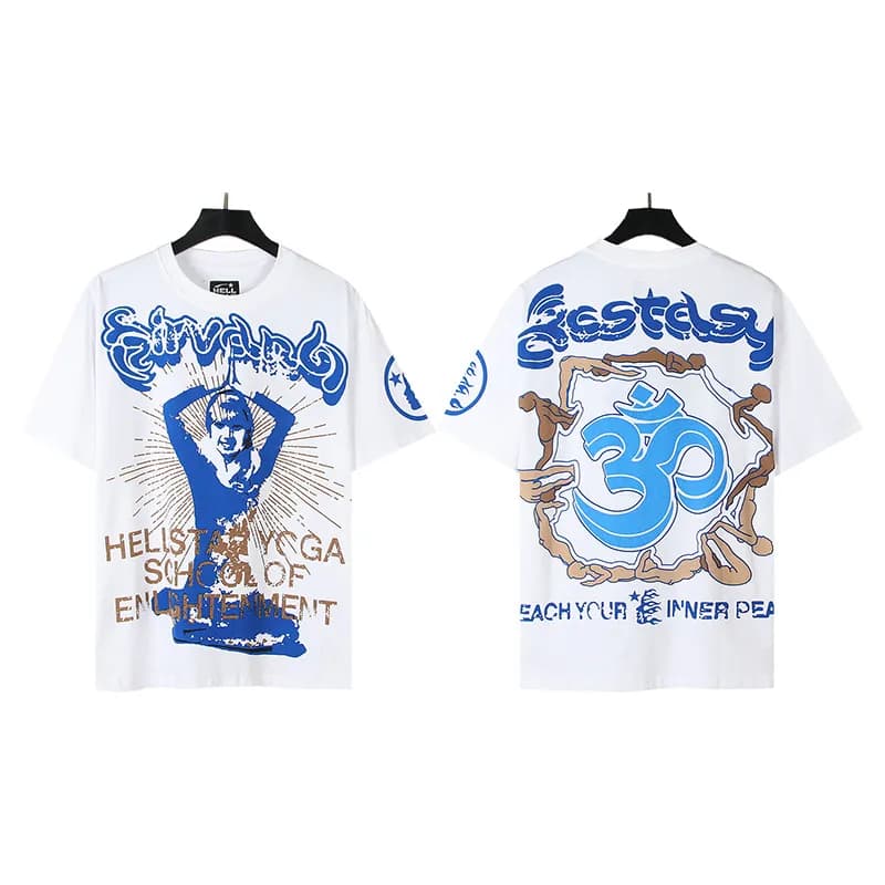 Palm Angels Graphic Tee Hellstar Records Print — 510白色