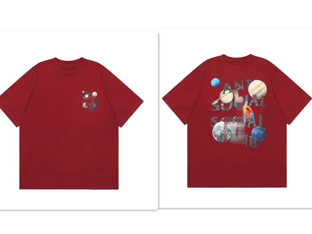 Off-White Graphic T-Shirt Asteroid Print — 2103 枣红色