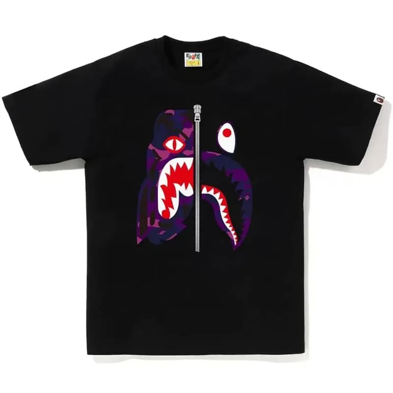 BAPE Shark Tee Zipper Shark Camo