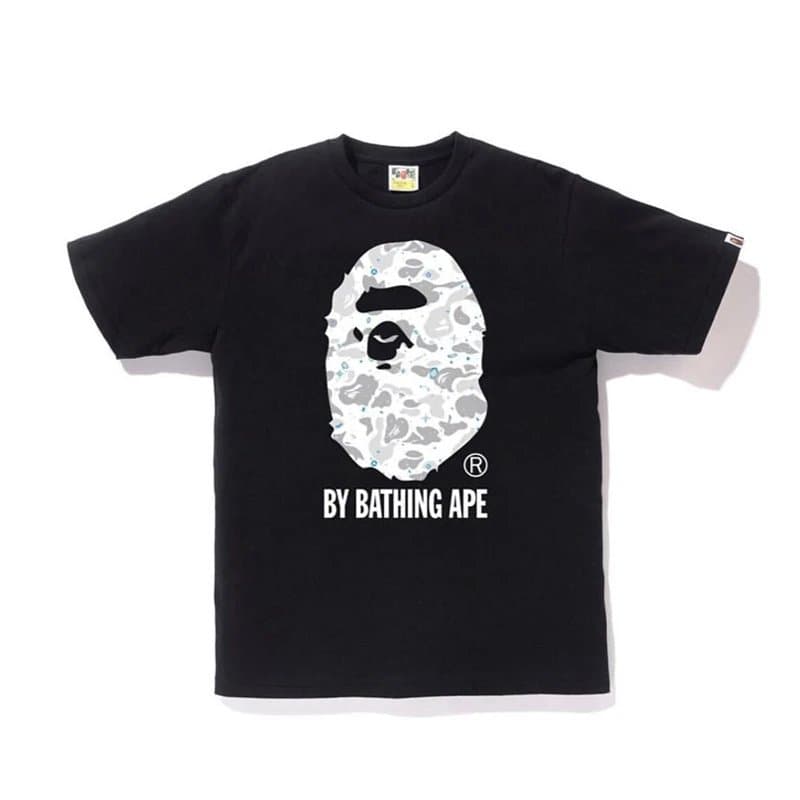 BAPE Zipper Tee Shark Face Print — 蓝色 5223黑色