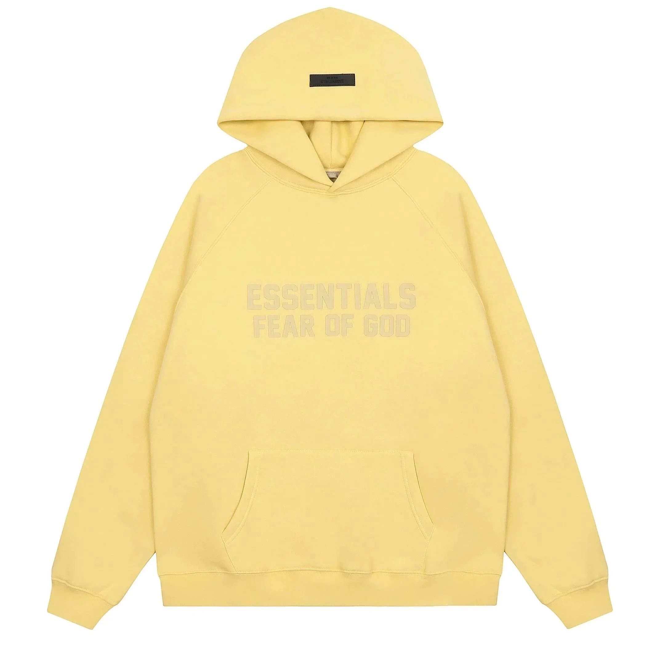 Fear of God Essentials Hooded Sweatshirt Essentials Logo — 柠檬黄