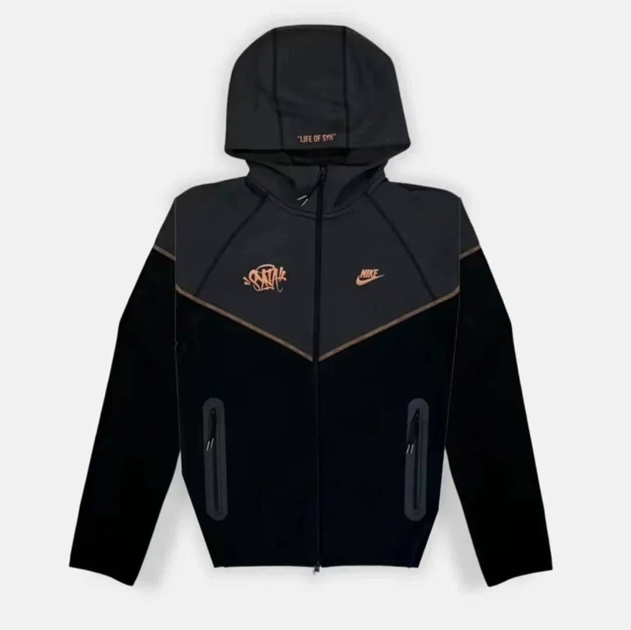 Nike Tech Fleece Hoodie and Joggers Light Grey with Black Accents — syna 上衣