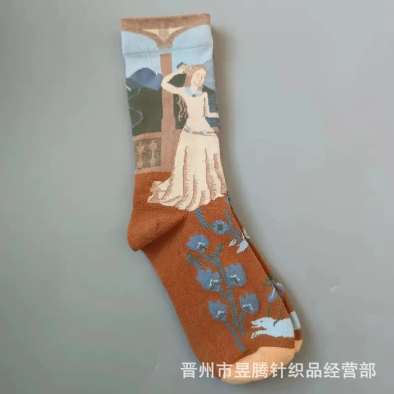 Balenciaga Art Print Sock Classical Painting Motif