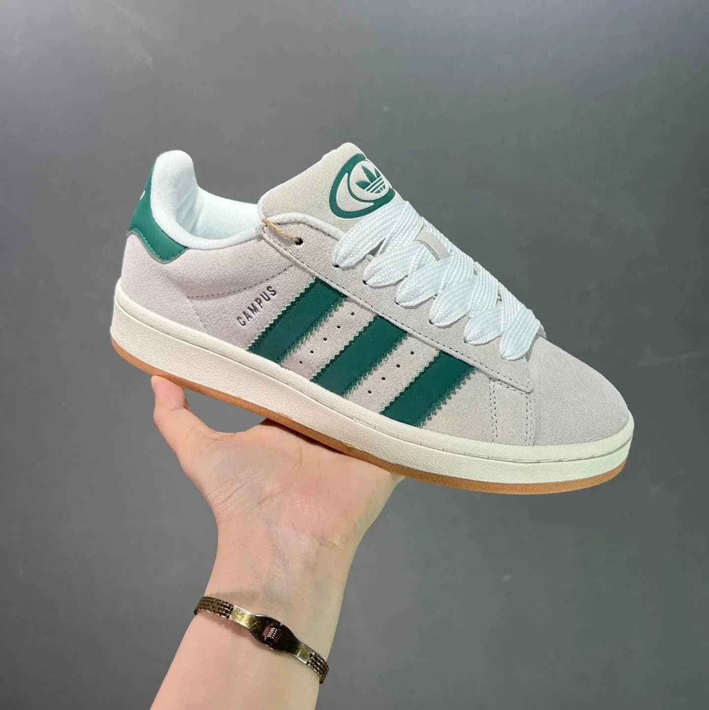 Adidas Campus Red White — 灰白绿