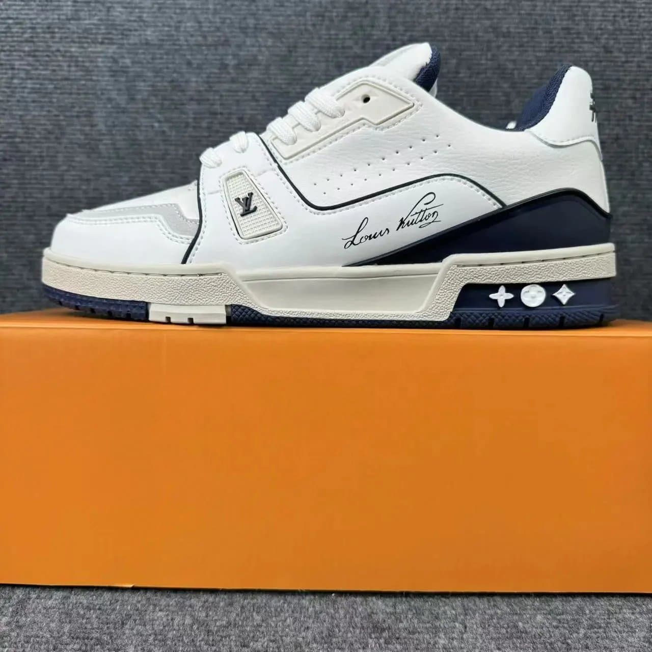 Louis Vuitton LV Trainer White Navy