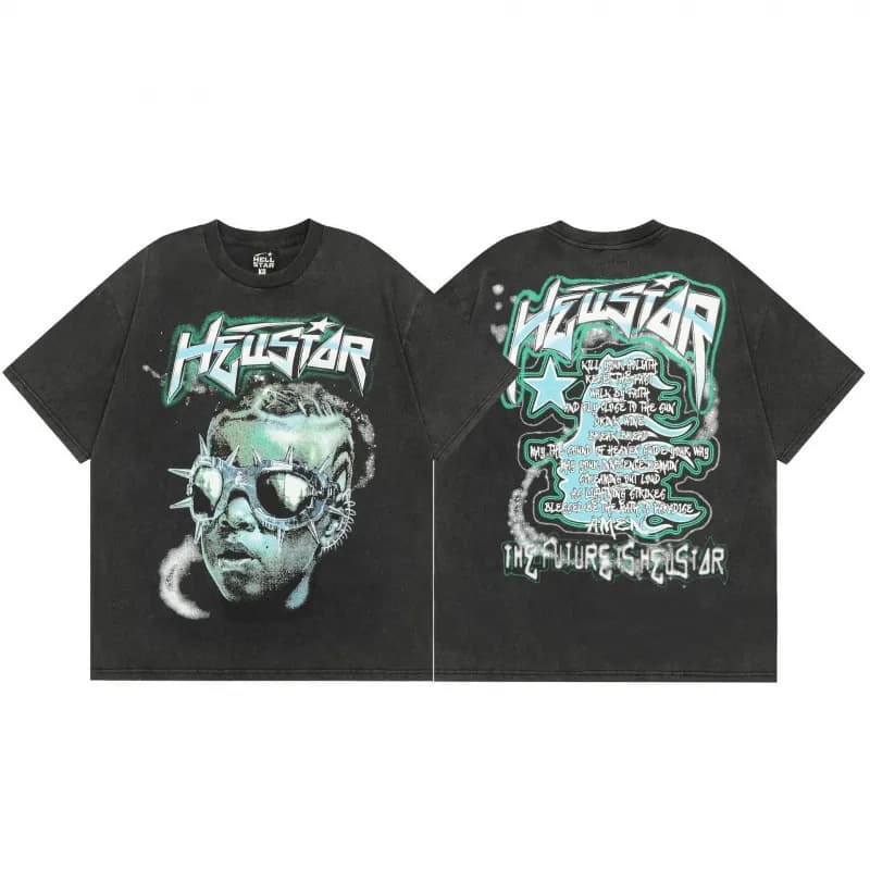 Hellstar Graphic Tee Alien Attack — 【280克优质】款式二八（黑色）