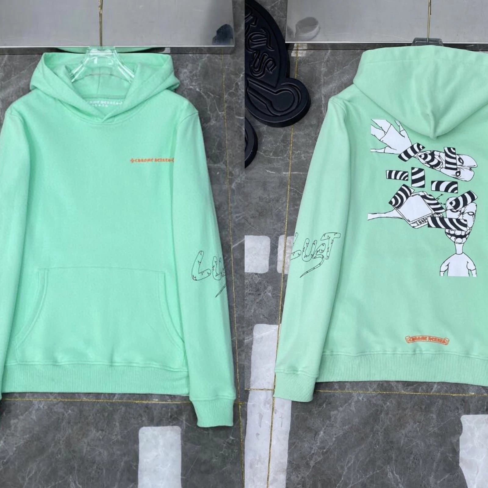 Chrome Hearts Hoodie Striped Graphic