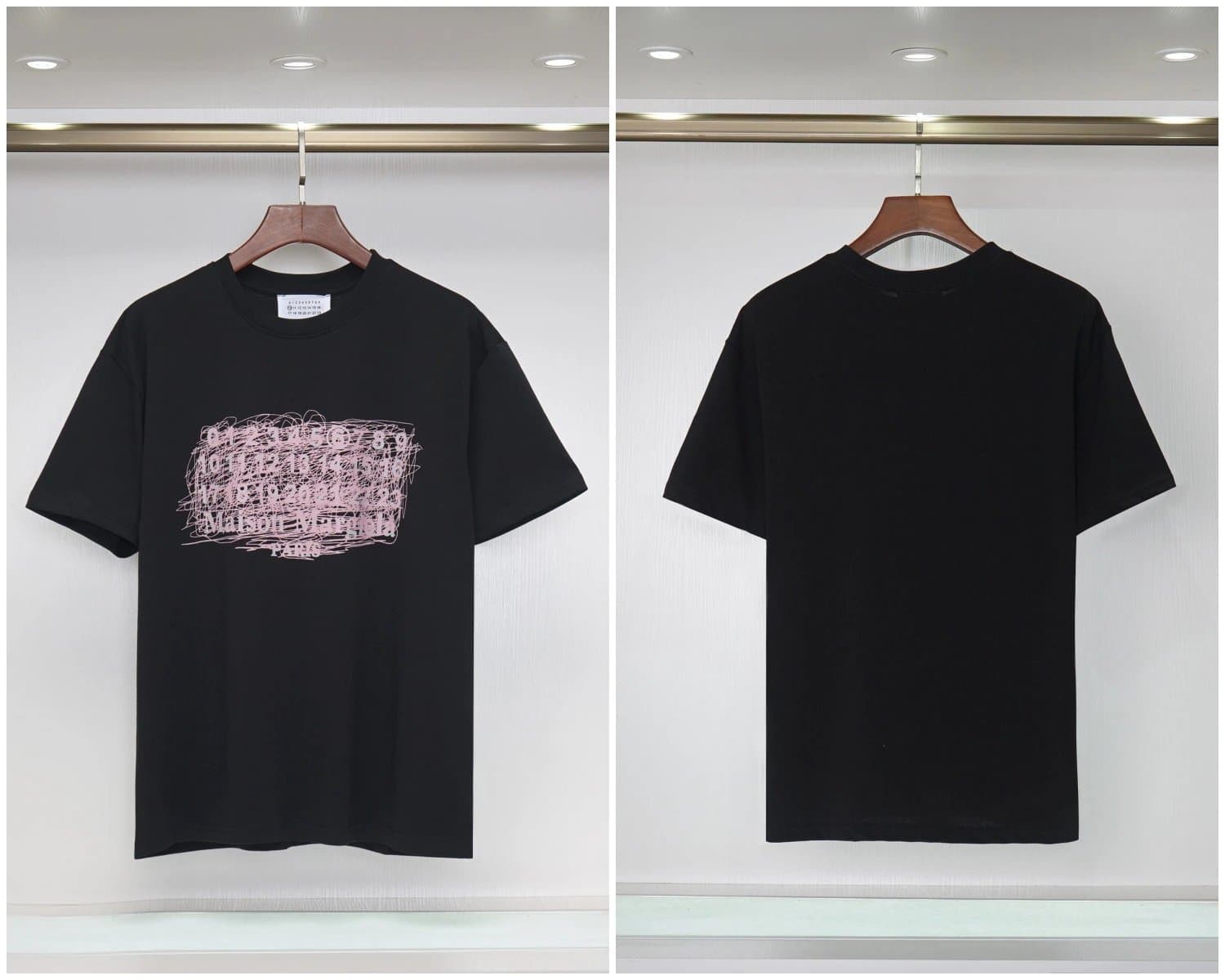 Maison Margiela Numbered Tee Numeric Collar Print — 2030黑色
