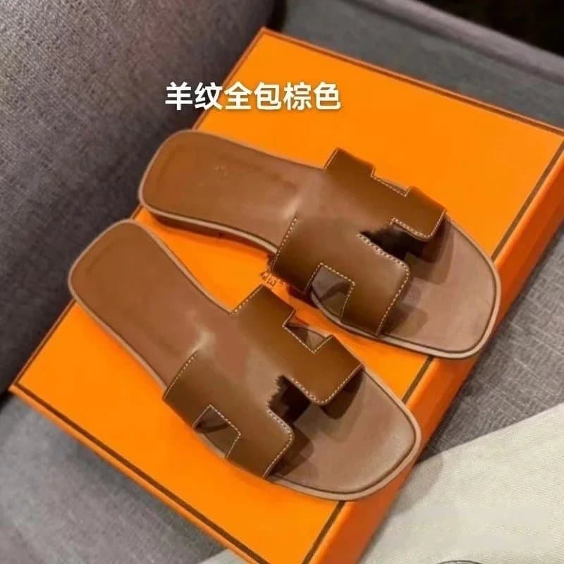 Hermès Oran Slide Palm Tree White — 03