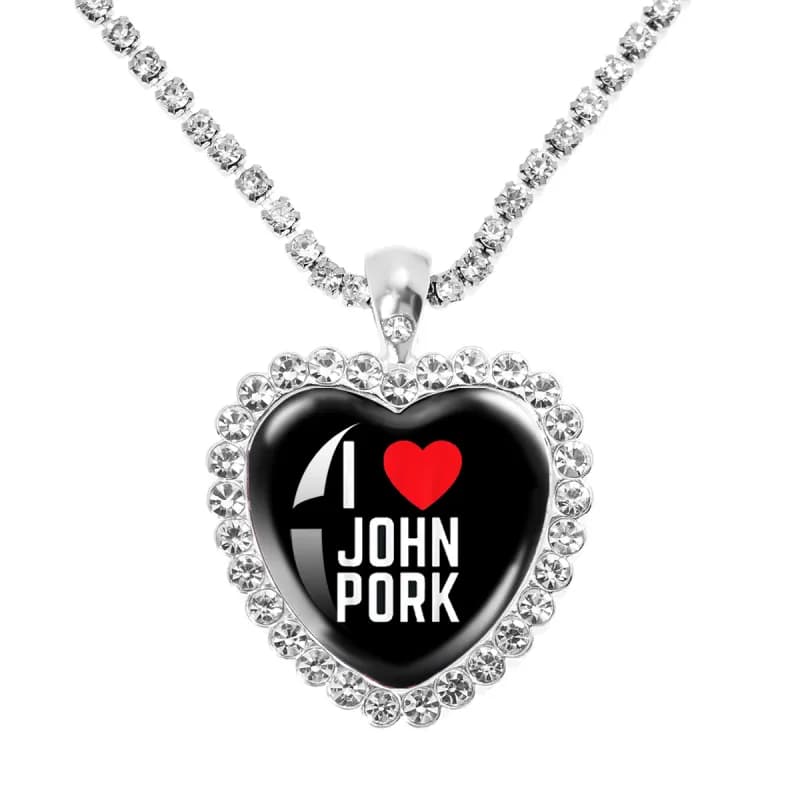 Heart Pendant Necklace I Love John Pork
