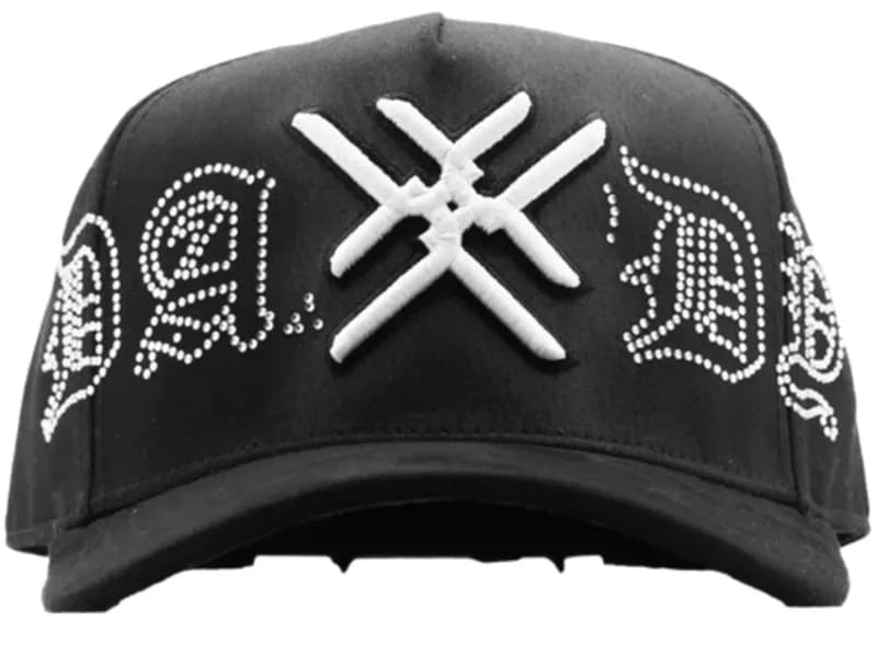 Chrome Hearts Snapback Cap Crystal Embellished Cross Logo
