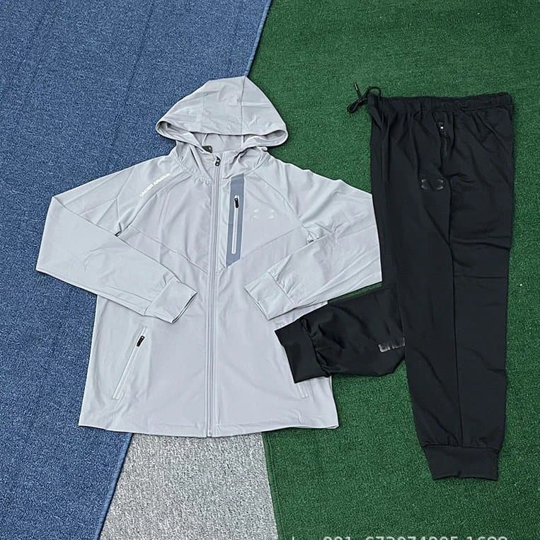 Nike Windrunner Jacket & Joggers Set Black — 灰色(759套装)