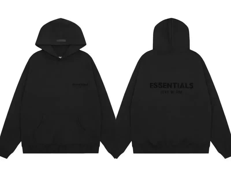 Fear of God Essentials Hooded Sweatshirt Essentials Logo — 黑
