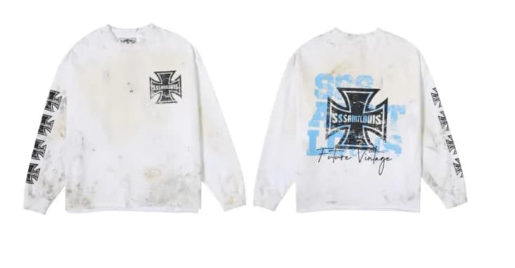 Saint Laurent Graphic T-Shirt Hate Saint Print — ST637 old white