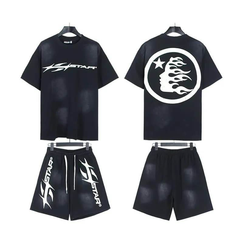 Hellstar Flame Graphic Set Washed Grey — 6720-786套装