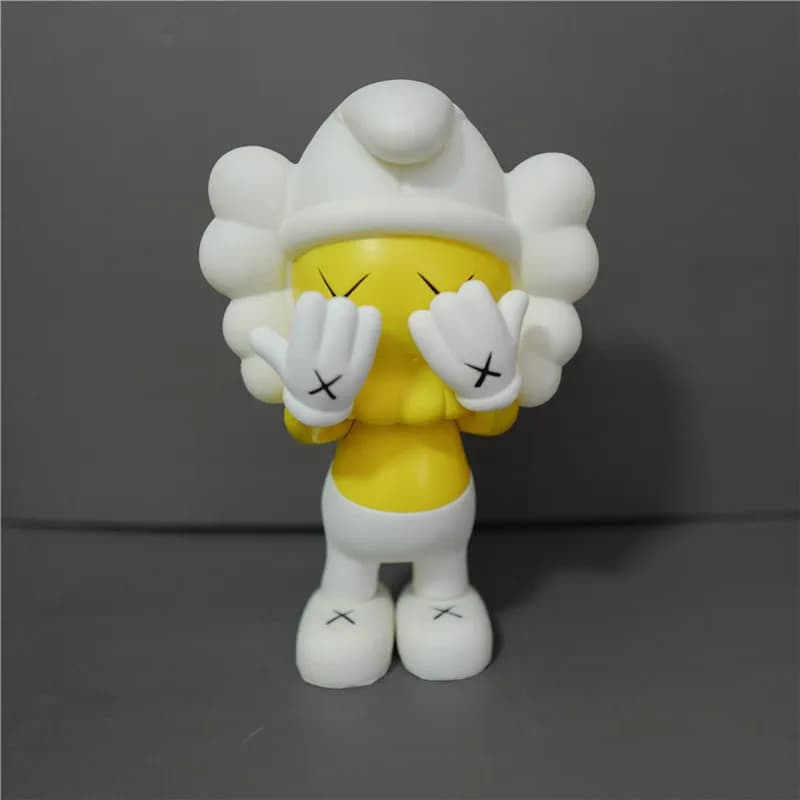 BAPE × KAWS Half-Brain Ape Figure Split Brain Design — 捂脸精灵-黄21cm