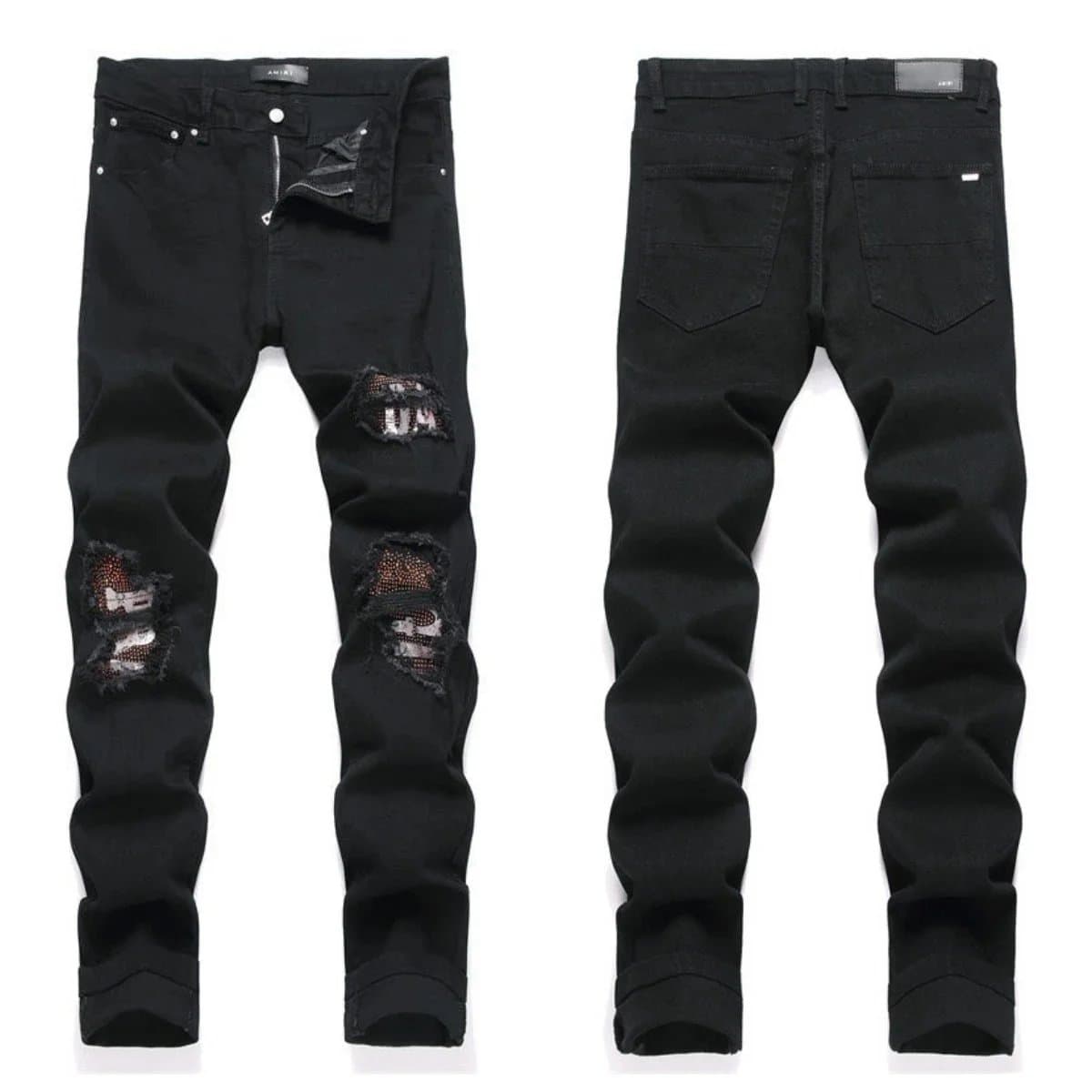 Amiri Distressed Slim Fit Jeans Ripped Knee