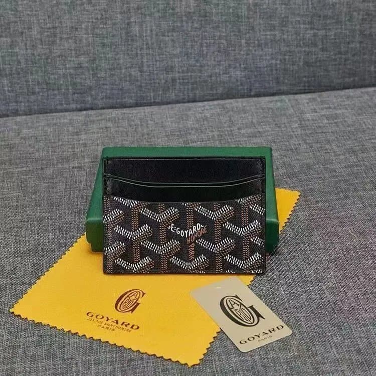 Goyard Card Holder Chevron Pattern — 黑色