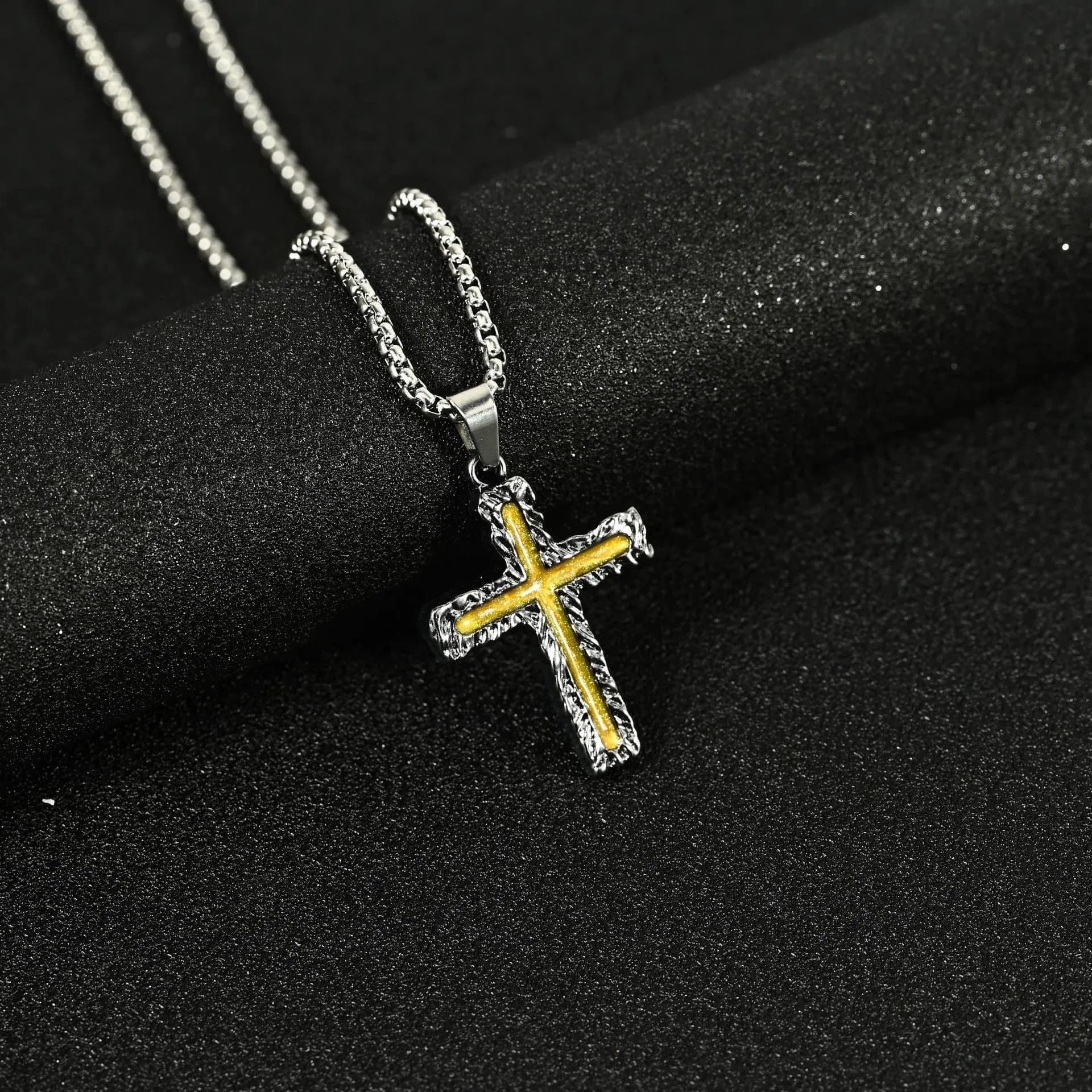 Chrome Hearts Cross Pendant Two-Tone Textured