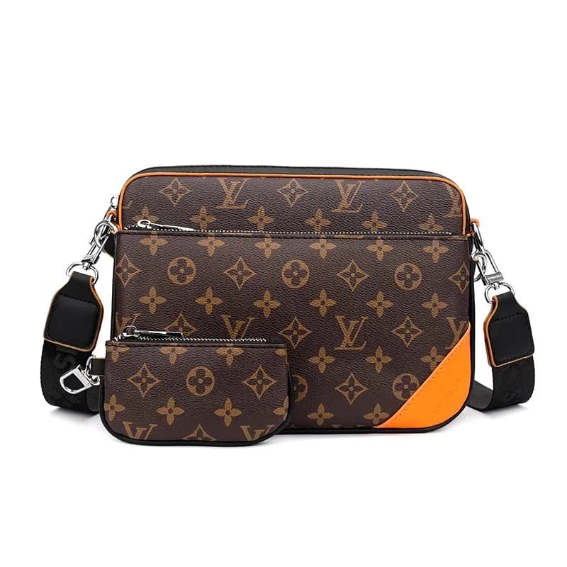 Louis Vuitton Multi Pochette Accessories Monogram Canvas with Orange Accent