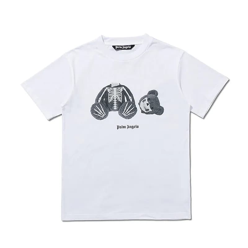 Palm Angels Graphic T-Shirt Skeleton Bear Print