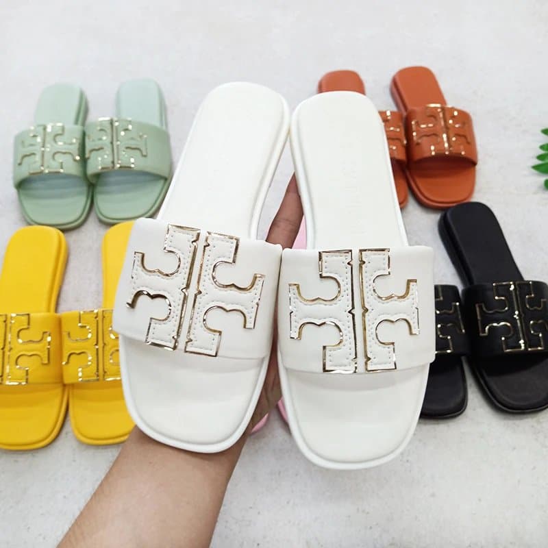 Tory Burch Miller Slide Sandal Logo-Embellished