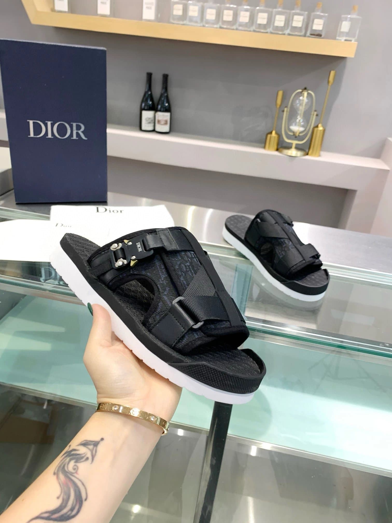 Dior B22 Sandal Monogram Strap — 1