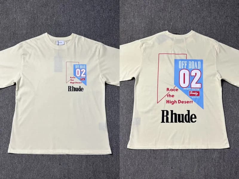 Rhude Script Logo Tee Black/White — 紫罗兰 如图所示101 杏色