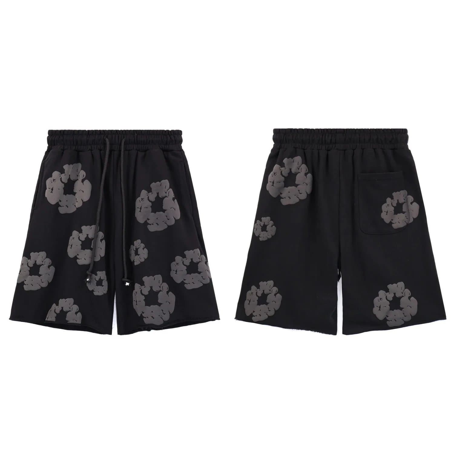Balenciaga Printed Shorts Cloud Logo — 黑灰短裤