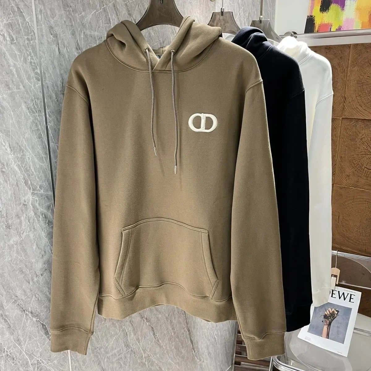 Dior Hooded Sweatshirt CD Logo — Khaki