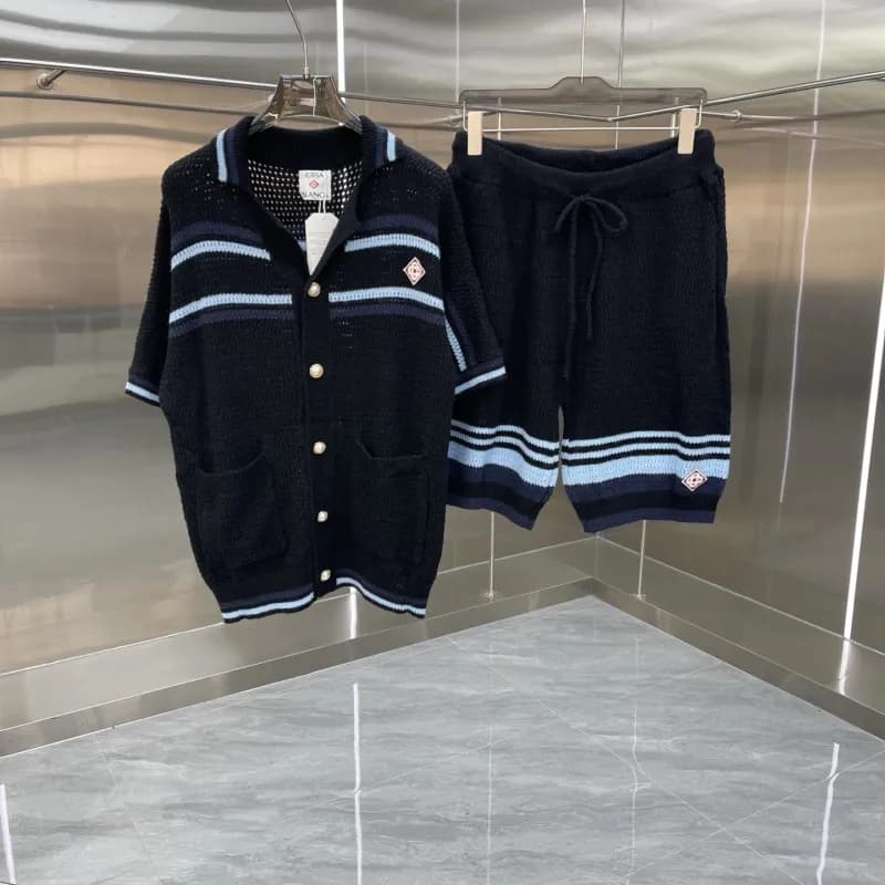Knit Polo Top Zigzag Pattern — 185-16