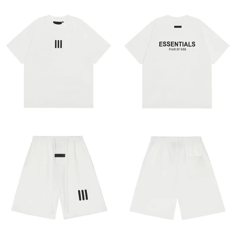 Fear of God Essentials T-Shirt & Shorts Set Essentials Logo — 2412套装白色