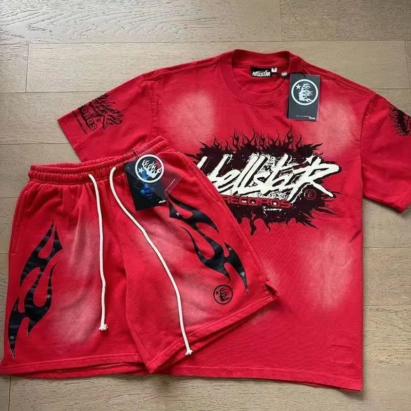 Hellstar Flame Graphic Set Washed Grey — Hellstar Set-8