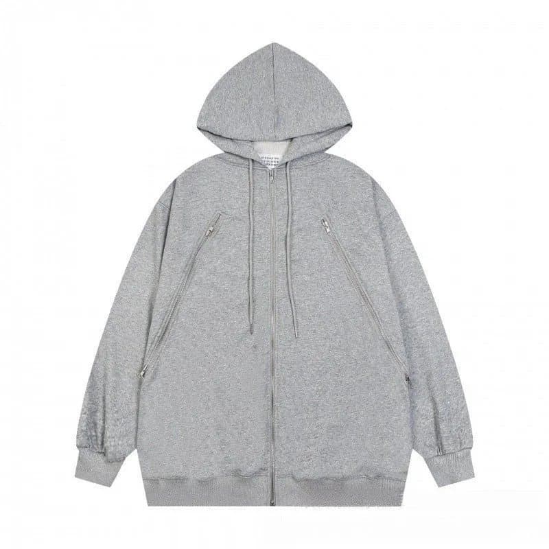 Maison Margiela Zip-Up Sweatshirt Ribbed Knit — ALBB-LMWY-0097