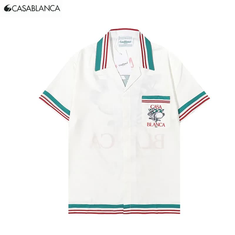 Casablanca Short-Sleeve Shirt Italian Stripe