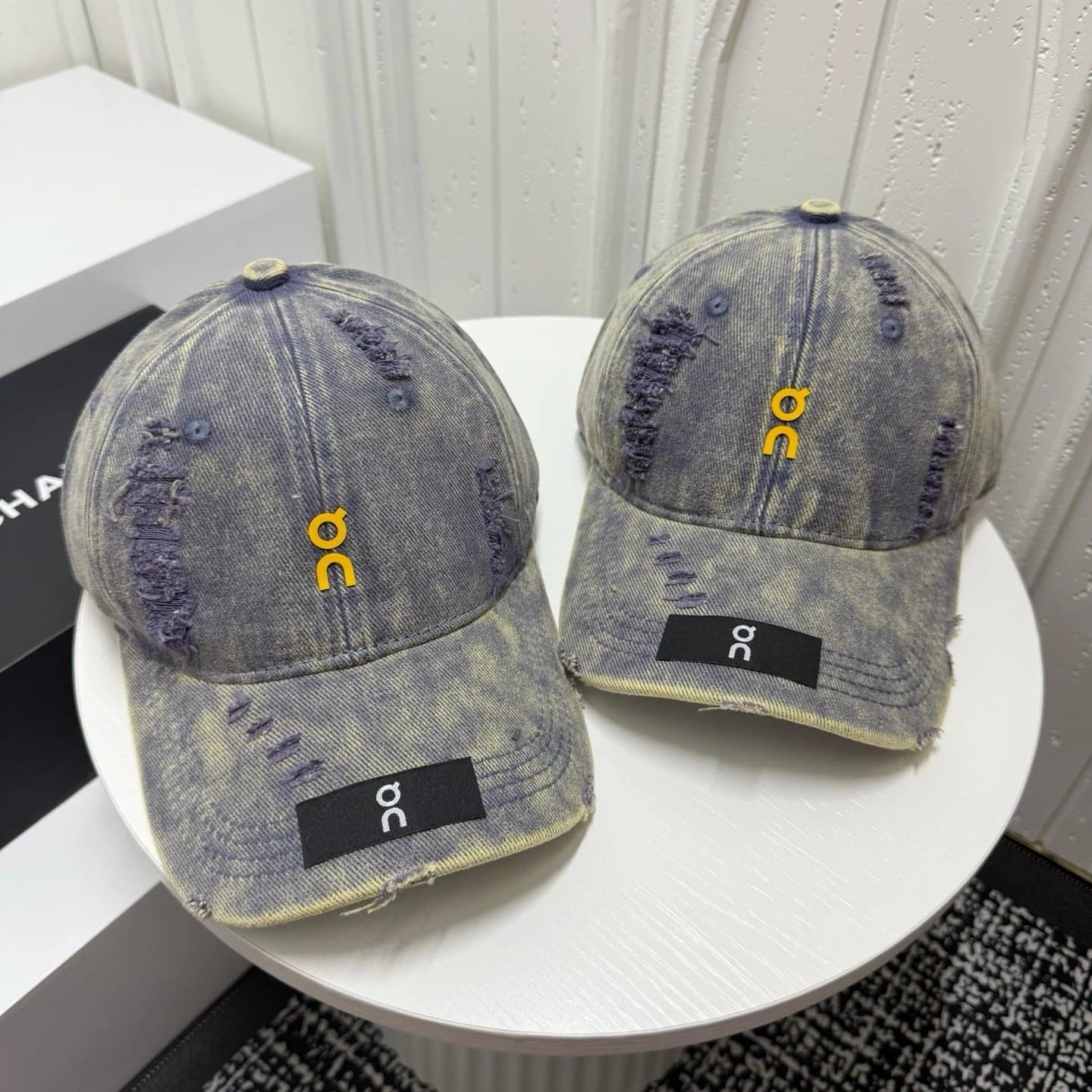 On Baseball Cap Distressed Denim