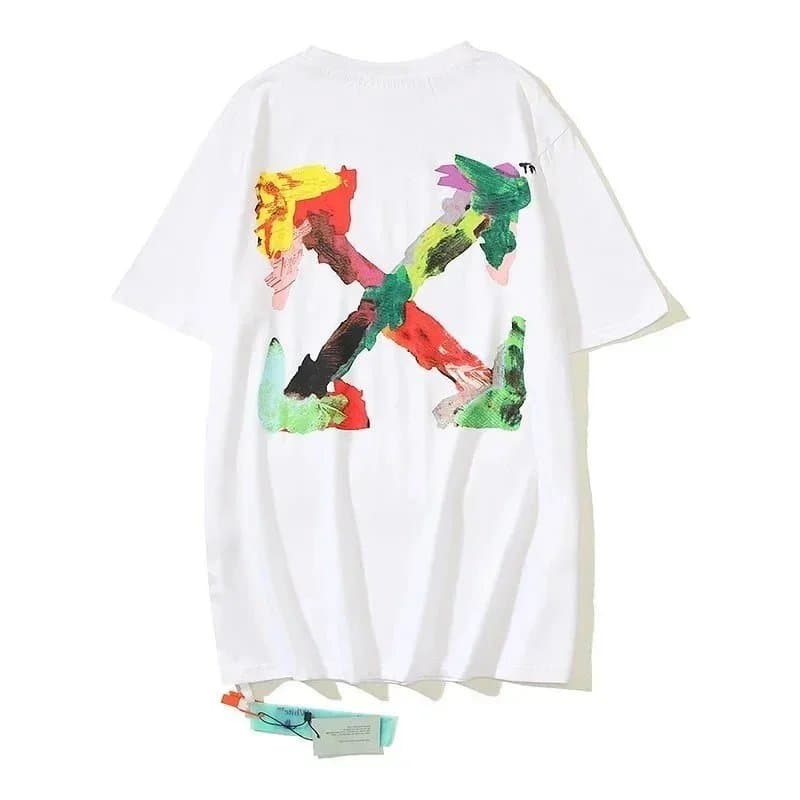 Off-White Painted Arrow T-Shirt Multi-Color Paint Splatter