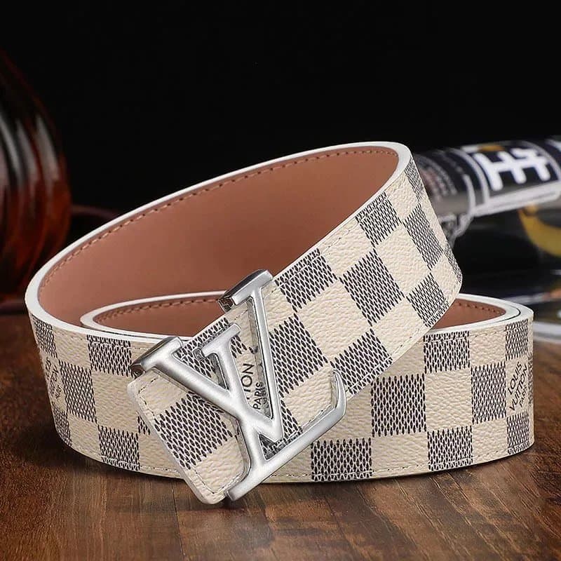 Louis Vuitton LV Belt Monogram Eclipse — 白格银扣