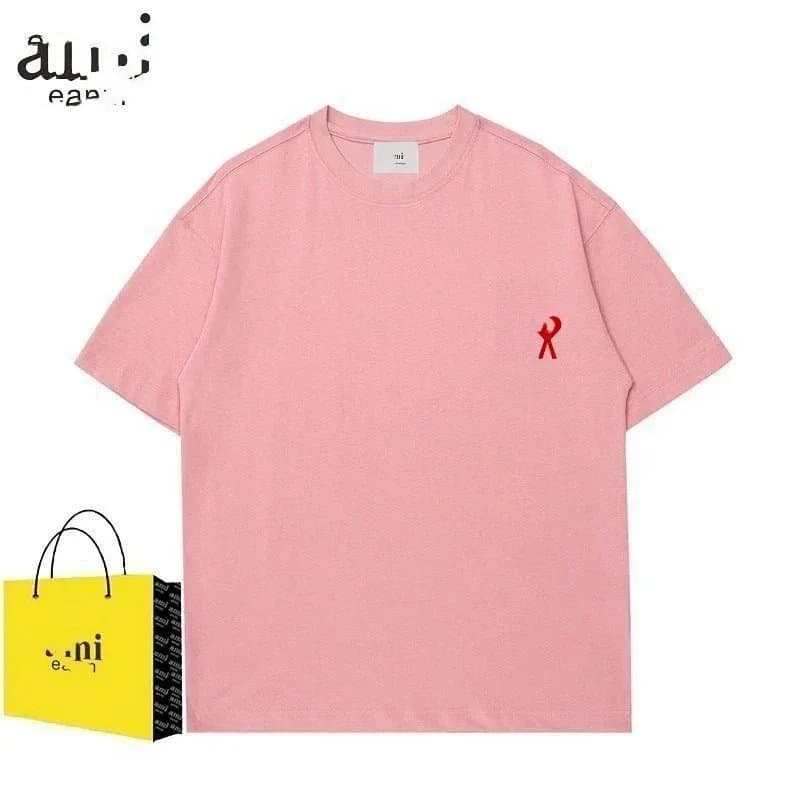 AMI Paris T-Shirt Red Ribbon Logo