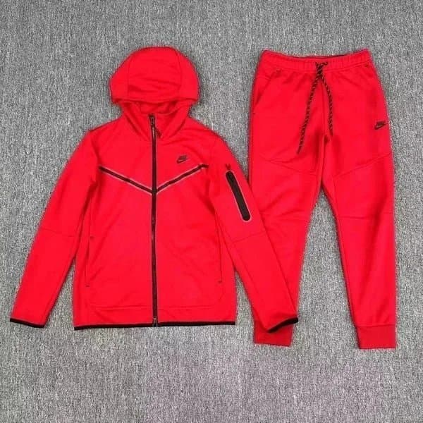 Nike Tech Fleece Hoodie and Joggers University Red