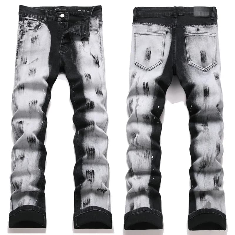 Straight-Leg Jeans Light Wash Distressed — Q939/N312