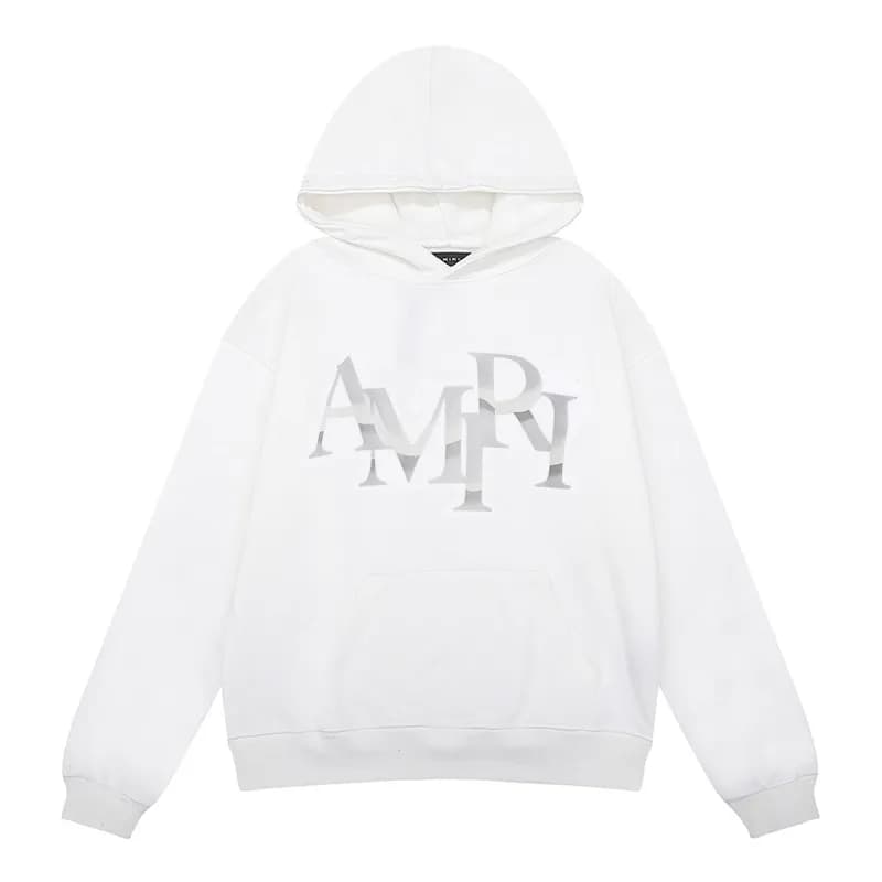 Amiri Hooded Sweatshirt Script Logo — 9237 white