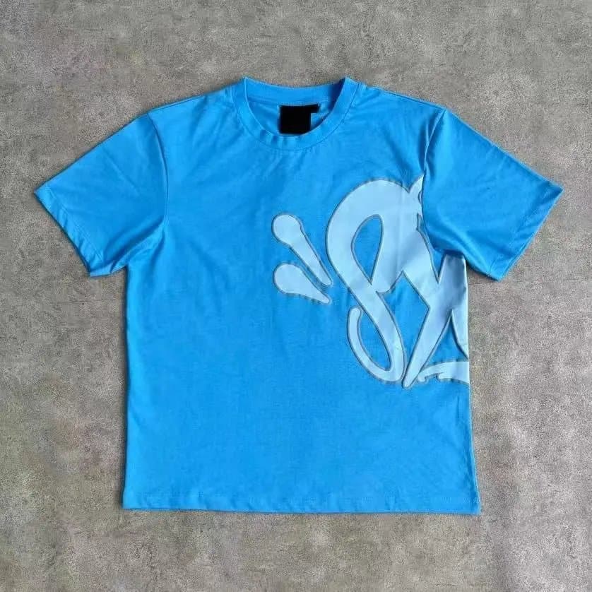 Off-White Graphic T-Shirt Light Blue Logo Print