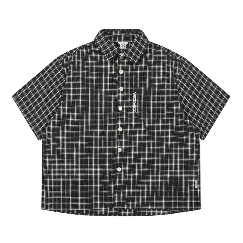 Gallery Dept. Short-Sleeve Button-Up Shirt Grid Check