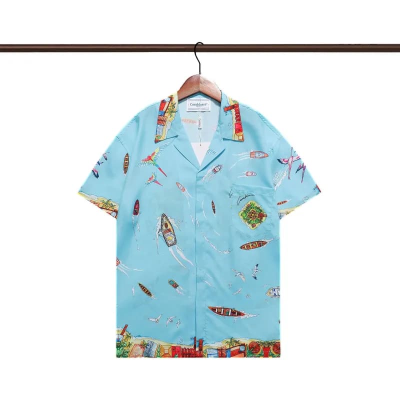 Casablanca Camp Collar Shirt Boat Print