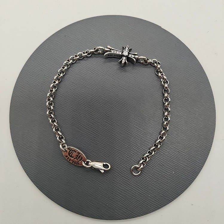 Chrome Hearts Cross Charm Bracelet Classic — 满钻十字架手链