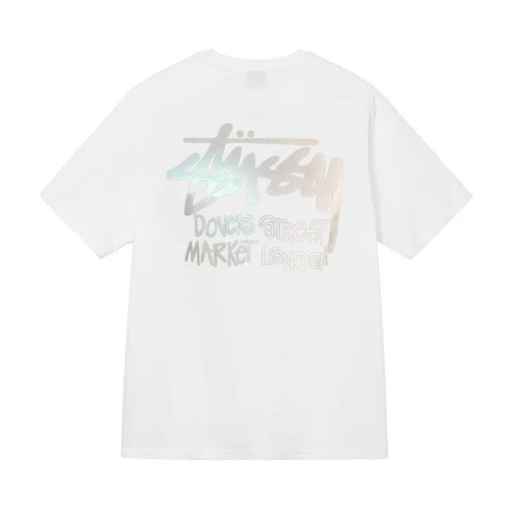 Stüssy Logo Tee Classic Stussy — White [reflective]