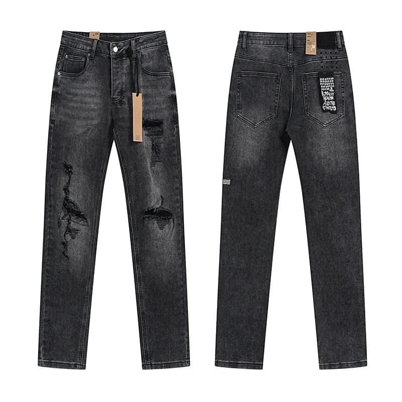 Denim Tears Distressed Straight Jeans Purple Tag — KS9016