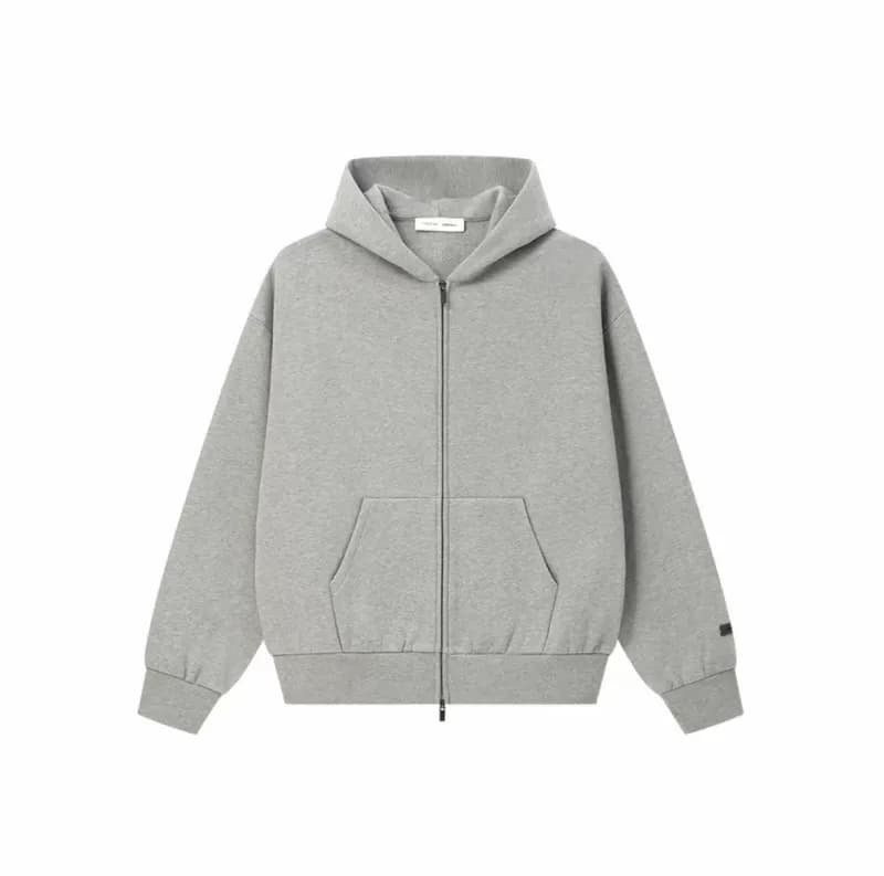 Fear of God Essentials Hooded Sweatshirt Embroidered Logo — w2010灰