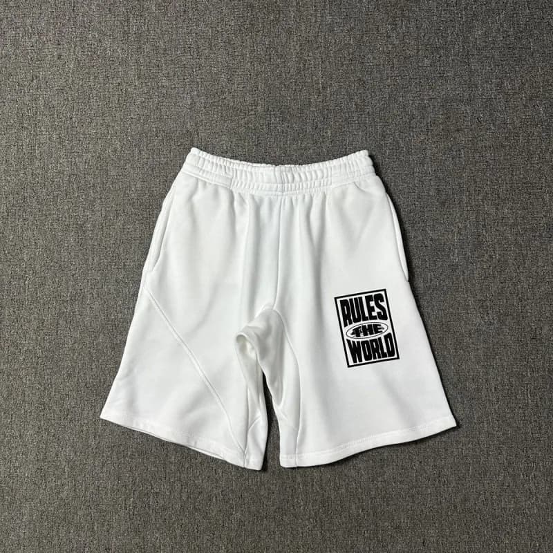 Corteiz Logo Shorts Script Logo — D802白色